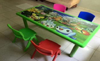 Bàn nhựa chữ nhật hoạt hình nhập khẩu 6 chỗ (không ghế)